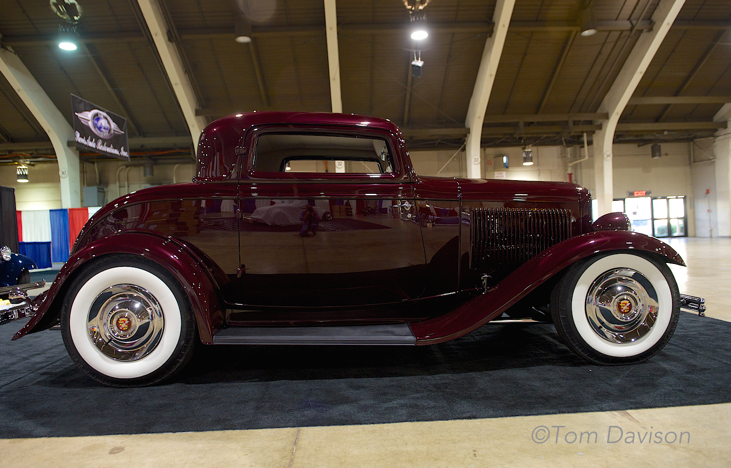 1932 Ford, three window coupe, built as a 1950s style hot rod.