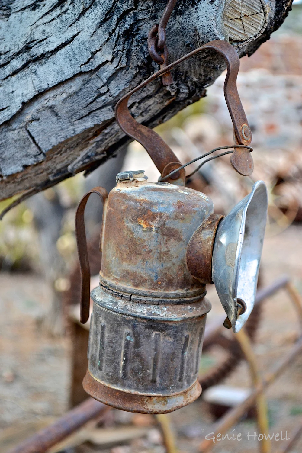 Old miner's lamp.