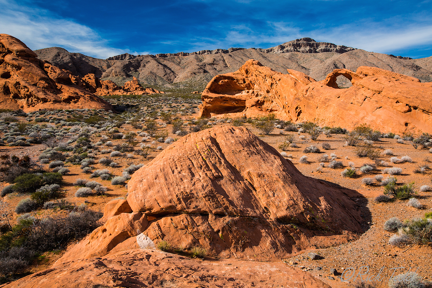 This is the back side of Arch Rock taken by Rick walking much further back and climbing up on a mound of rock.