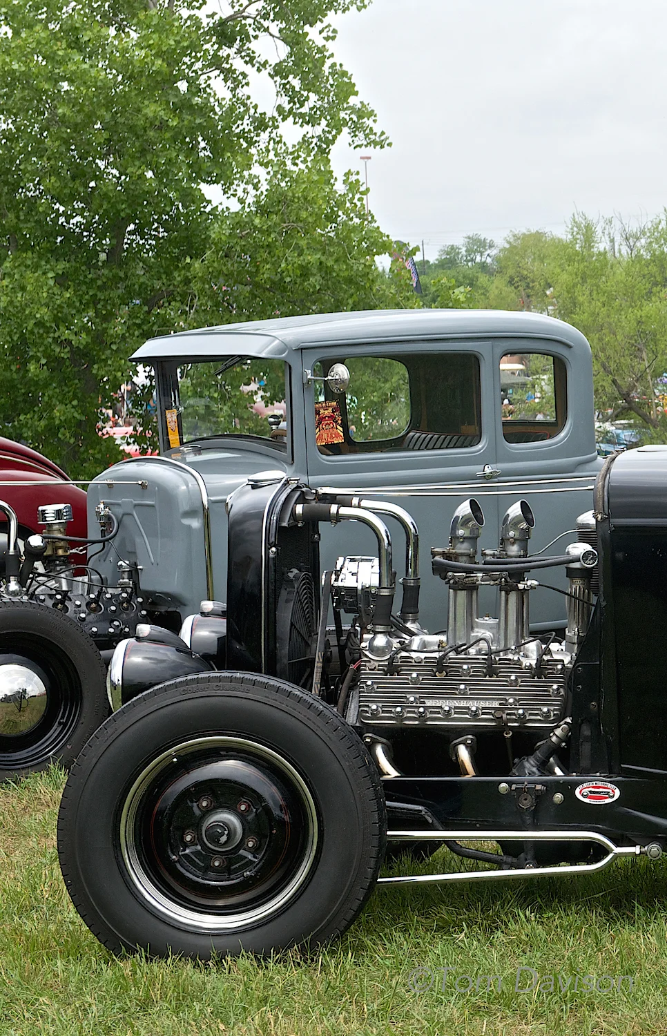 A classic hot rod engine, the early Ford flathead.