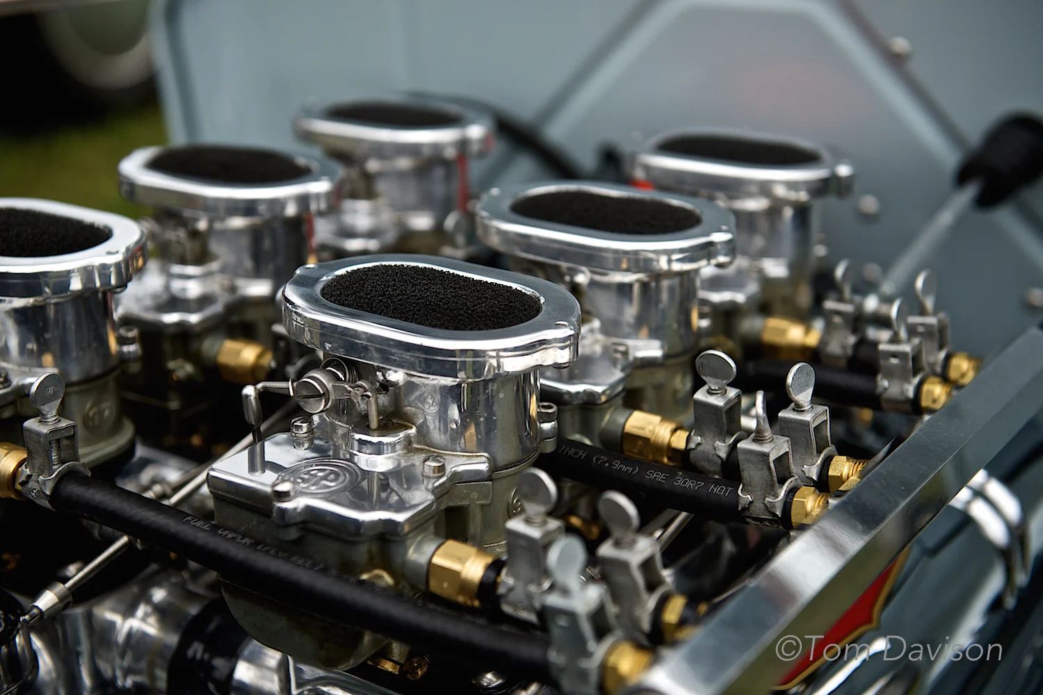 A six carburators on a Buick engine.