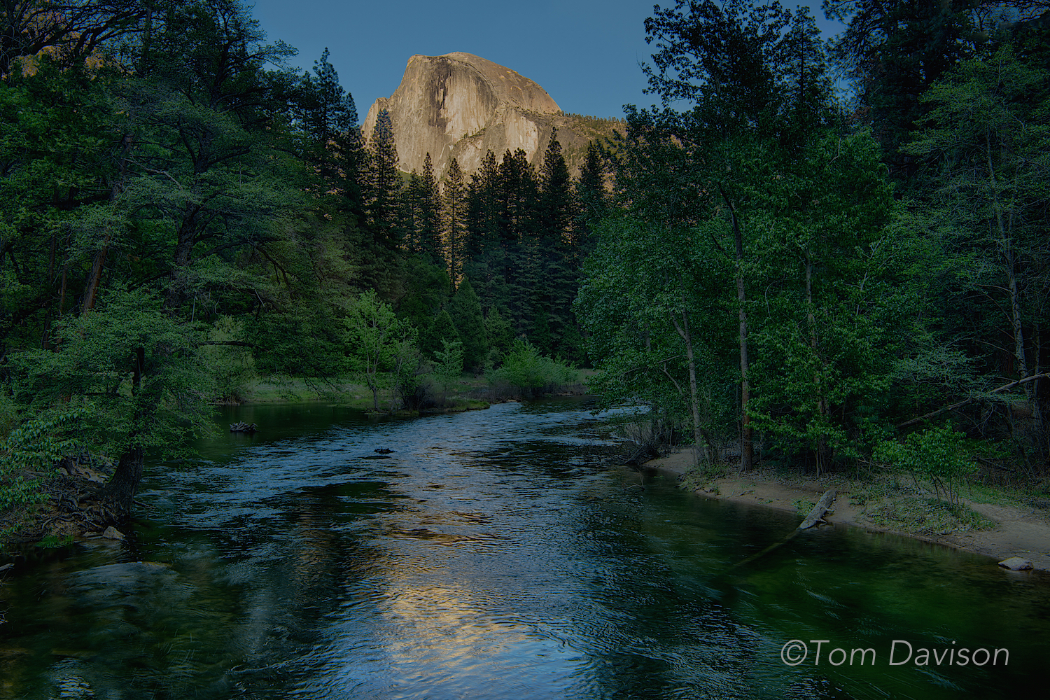 Half Dome at sunset. Taken from Sentinel Bridge.
