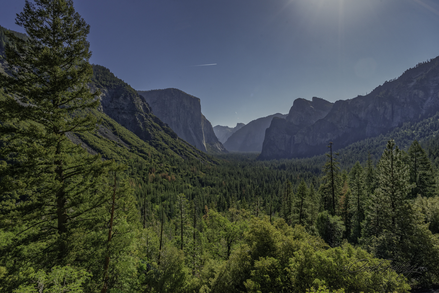 Taken with new 20mm prime Nikkor fl1.8. Shot taken with my new 20mm prime Nikkor f/1.8. A shot from Tunnel View with haze and midday light!! But, worth giving you a sense of the Yosemite Valley.