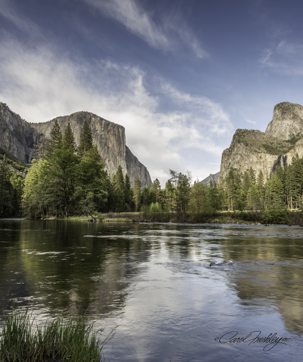 Mid-morning stroll down Merced River. Breathe deeply, Carol. This is heaven!