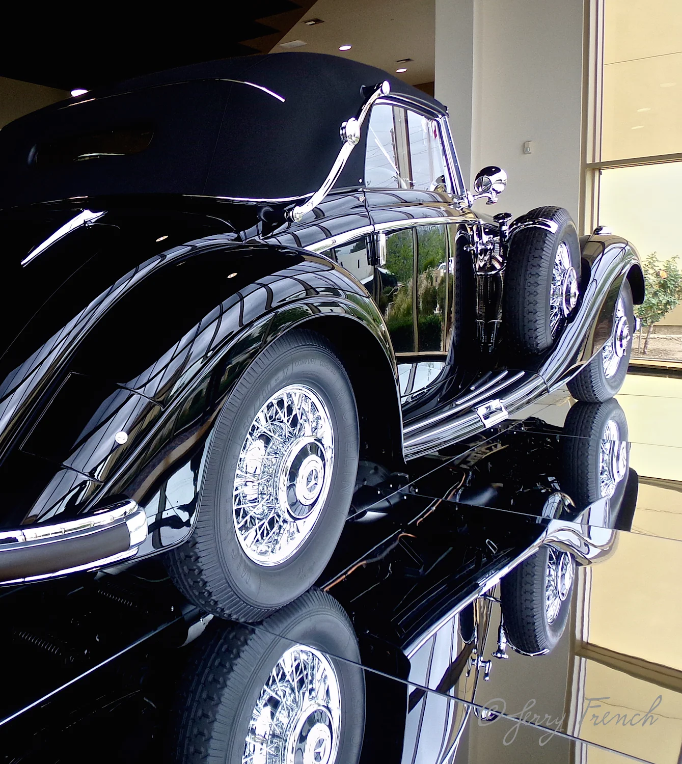 A pre-war sports model Mercedes.