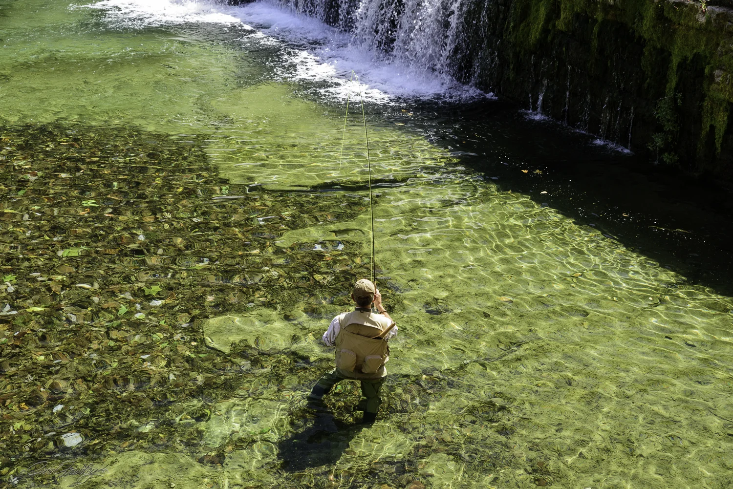 Aha!! I knew that he had something on his hook. The line pulled taught.