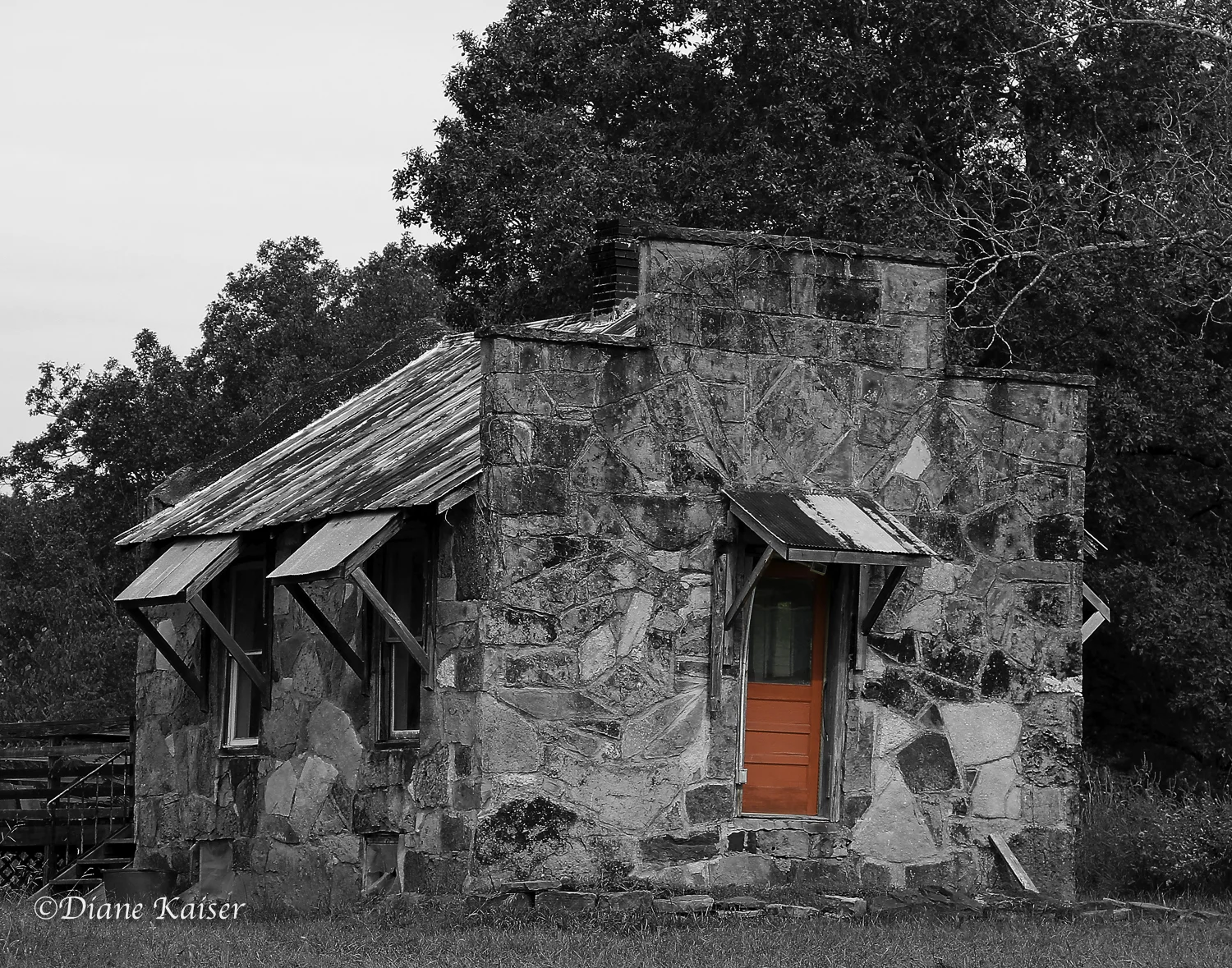 I put the color version of this image in Shared Photos. Diane turned it on its heels and just left the red door. I like it!