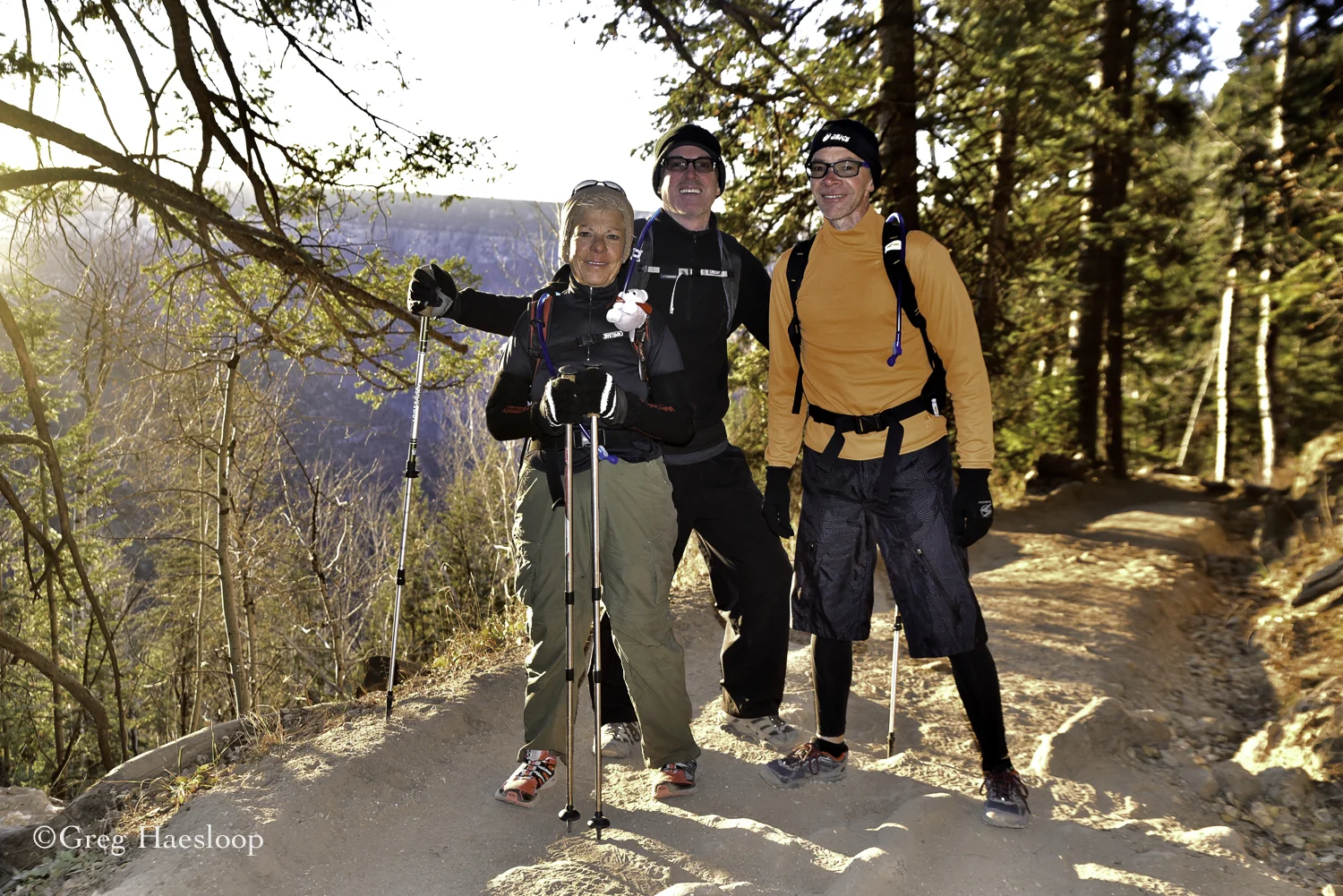 He hikers Ann (with Leftie attached), Brian and Andy. Ann give me the clear impression that she has done a whole bunch of these hikes and is very comfortable about it. They guy, well they just hope they can keep up with her!