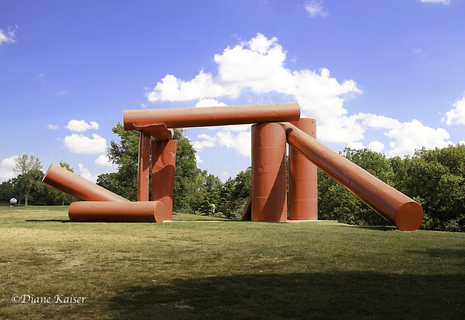 The Way , by Alexander Liberman, 1972-1980, eighteen salvaged steel oil tanks.