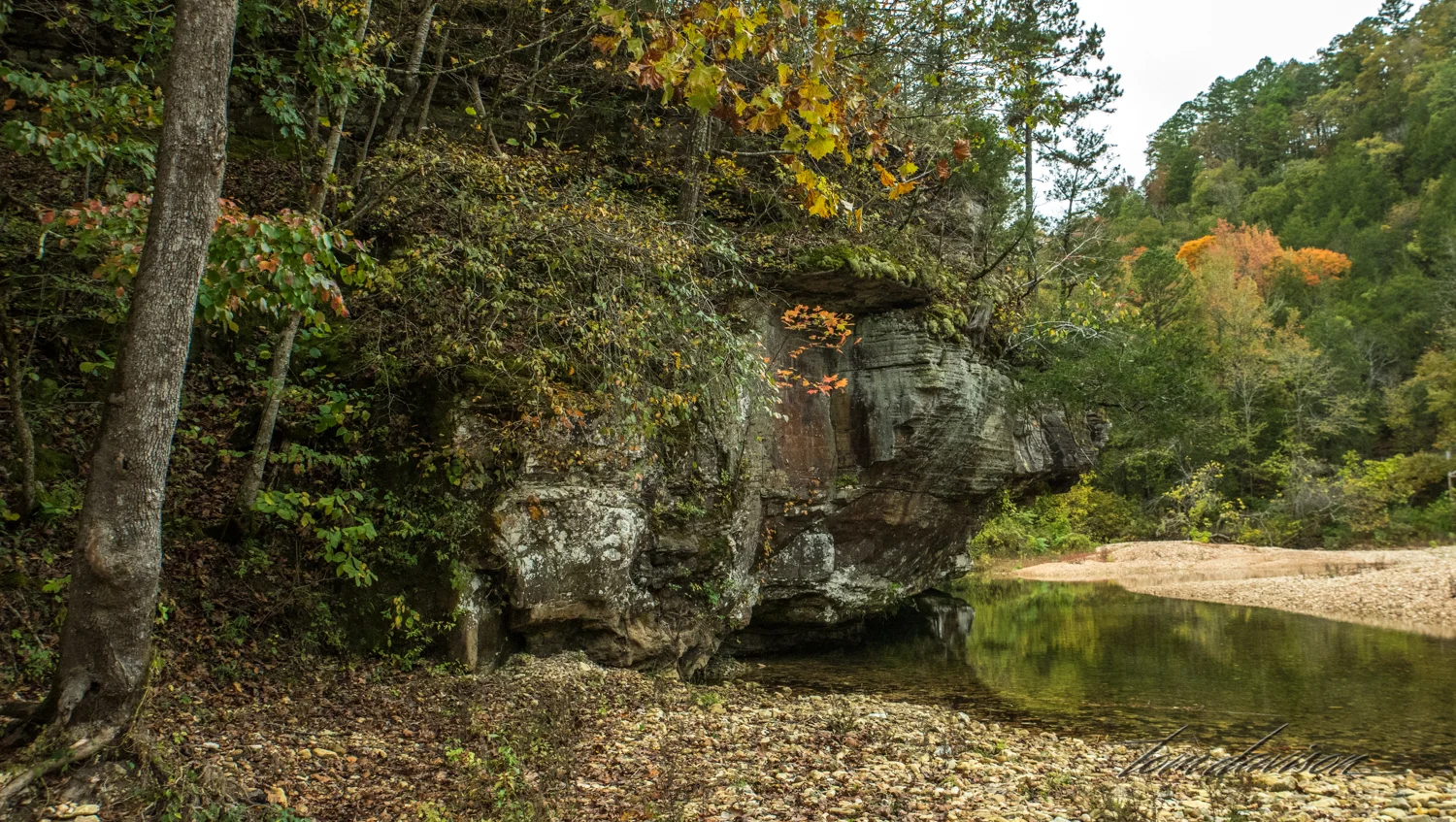 We descended from the bridge and headed to the left side, mainly because that side had easier access to the beach area. This one large rock provided lots of opportunity to find small details.