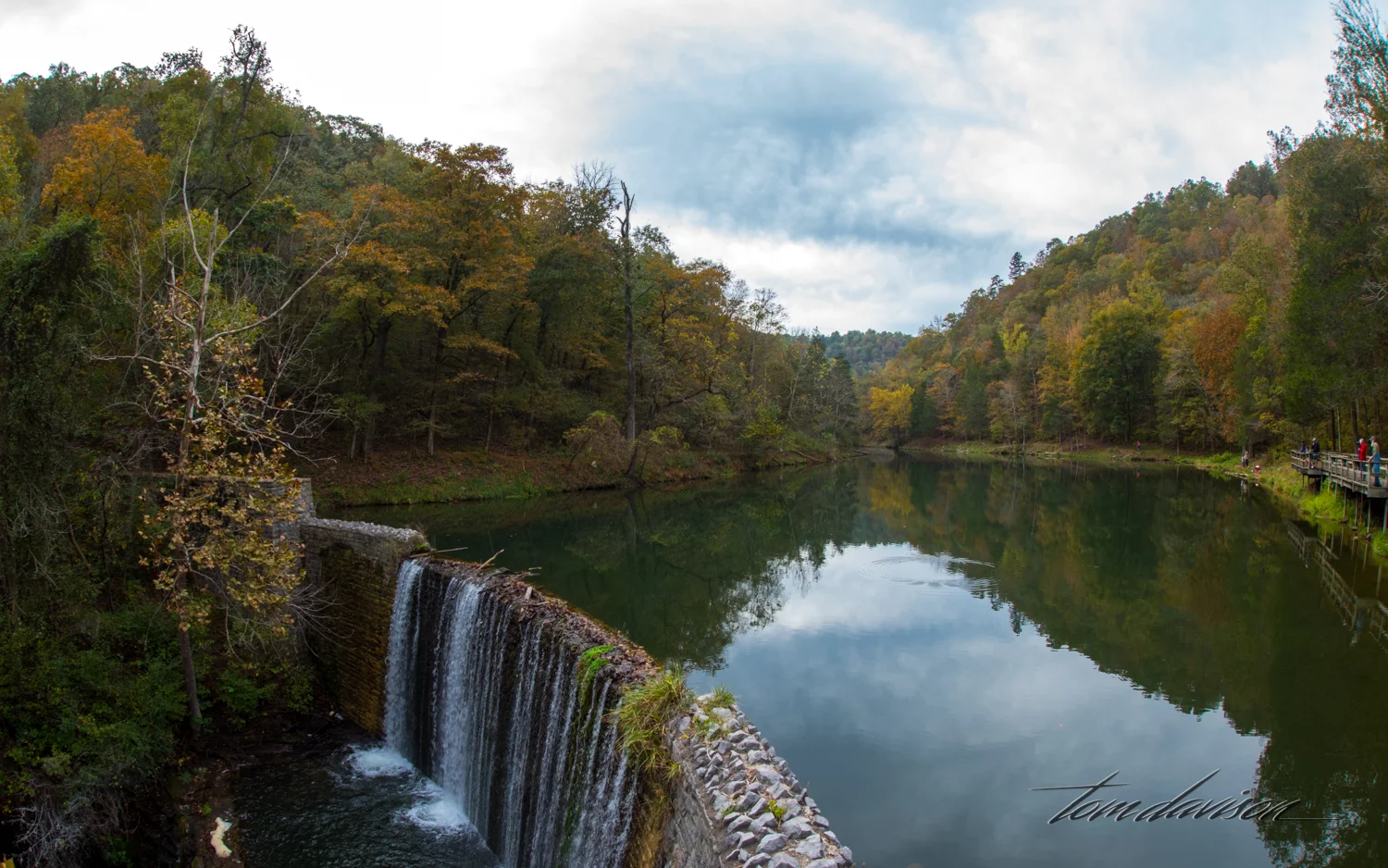 This dam is like many in the area. Made of stone and probably either rebuilt or raised in height by the CCC.