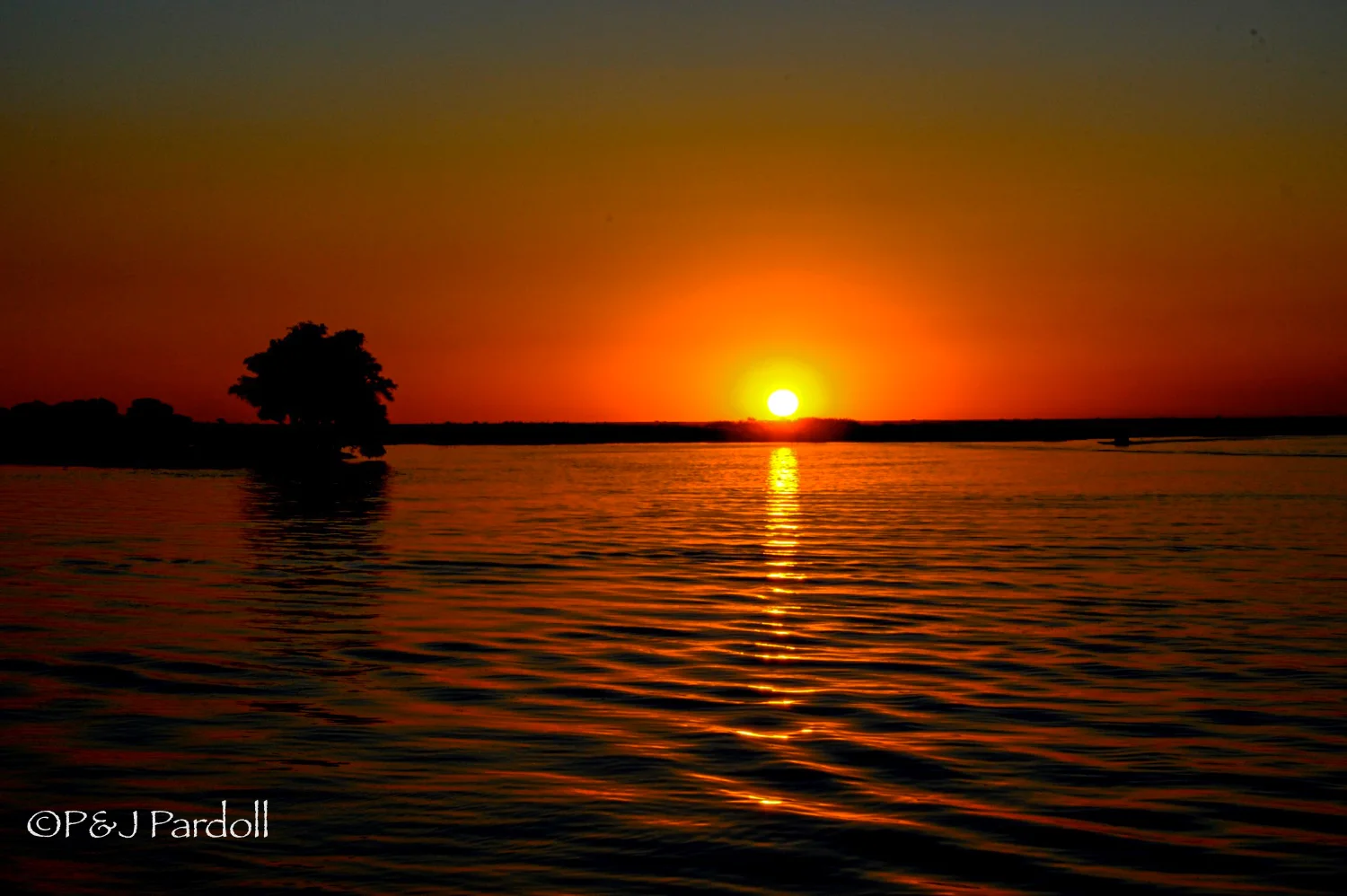 Sunset, Zambezi River, Botswana