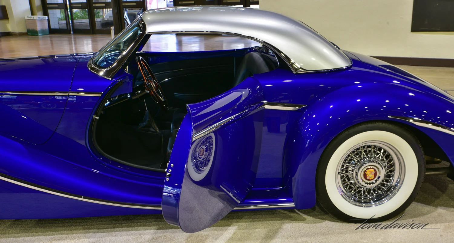One of the 8 finalists for Most Beautiful Roadster, a handmade Cadillac.