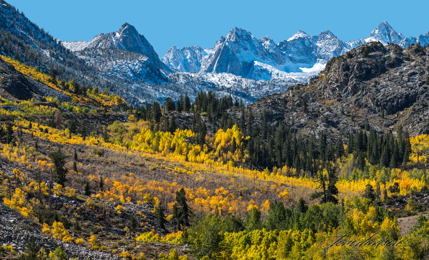 View from road on our way to North Lake.