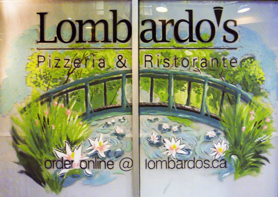 Window Painting for Lombardo's Pizzeria & Ristorante, Vancouver