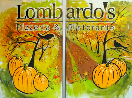 Window Painting for Lombardo's Pizzeria & Ristorante, Vancouver