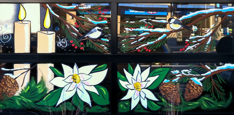 Window Painting for Little Mountain Coffee, Vancouver