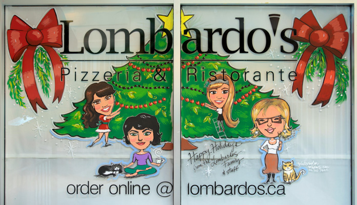 Window Painting for Lombardo's Pizzeria & Ristorante, Vancouver