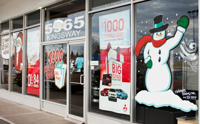 Window Painting for Metrotown Mitsubishi, Burnaby
