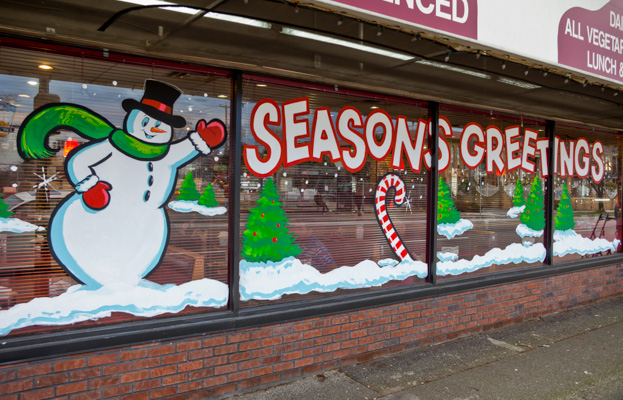 Window Painting for All India Sweets, Vancouver