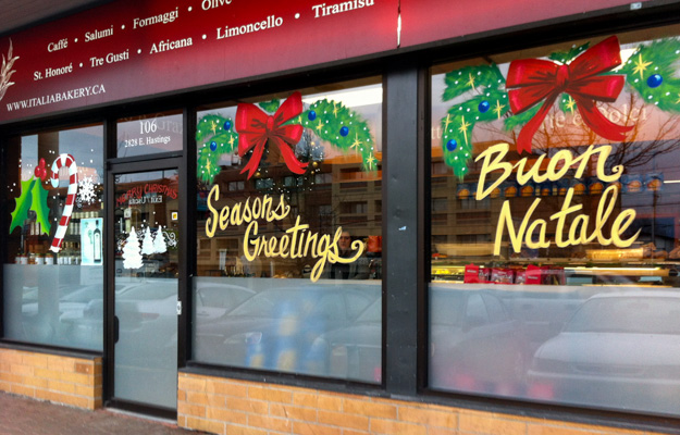 Window Painting for Italia Bakery, Vancouver