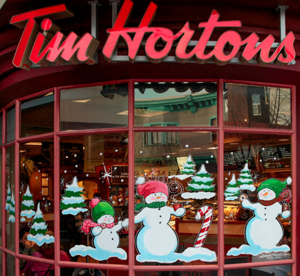 Window Painting for Tim Hortons, Vancouver