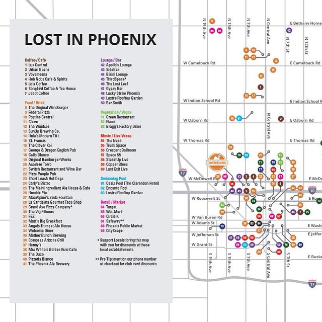 ... and a sneak peek at the new printed map! #camelbackpackers #phoenix #hostel