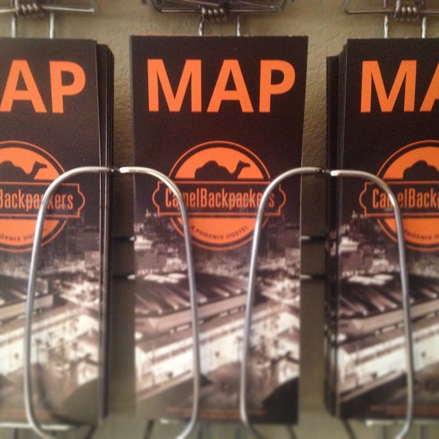 New maps are in! Can you say hello beautiful? #camelbackpackers #phoenix #hostel #dtphx #myphx