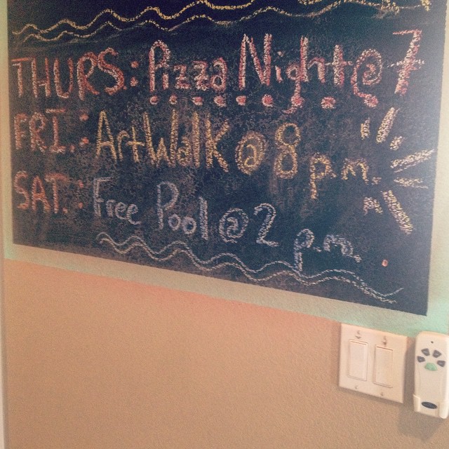 Gearing up for the weekend, #Phoenix-style! #camelbackpackers #hostel #eventsboard #hostellife #pizzanight #artwalk #freepool #dtphx #myphx #dtphxlove