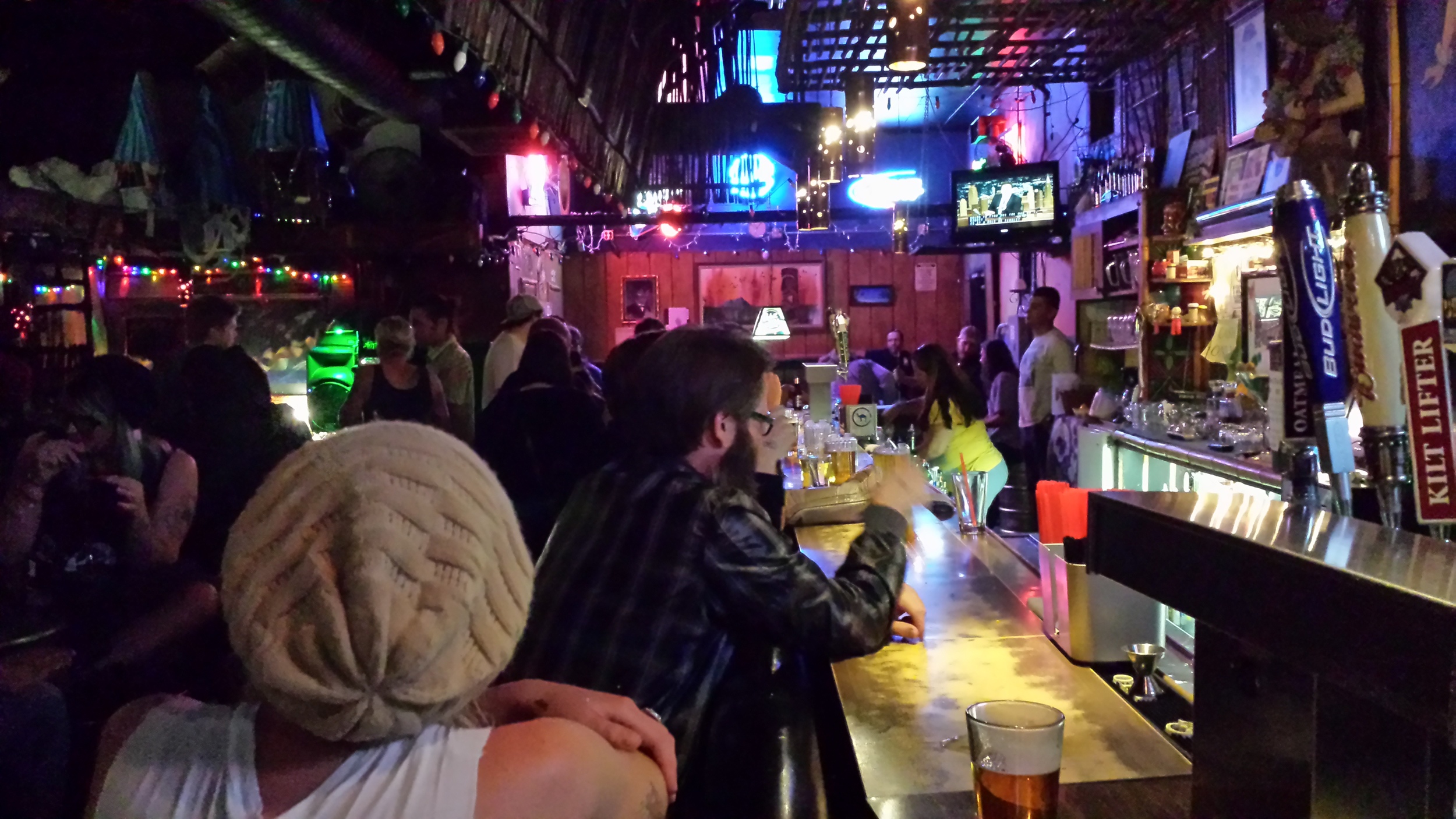 The bar at The Bikini Lounge - where dreams come true and tomorrow's hangovers are born.