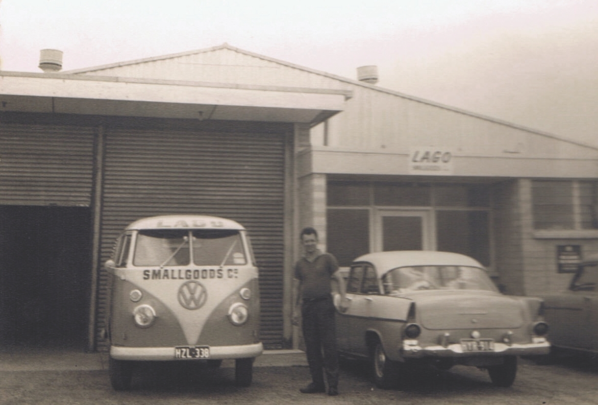 Ivo Borgo out the front of the factory in Melbourne