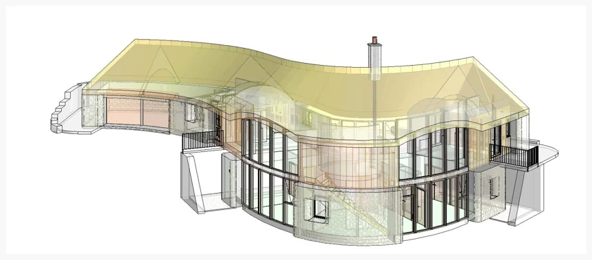 Our original design had a smaller storey below the main floor
