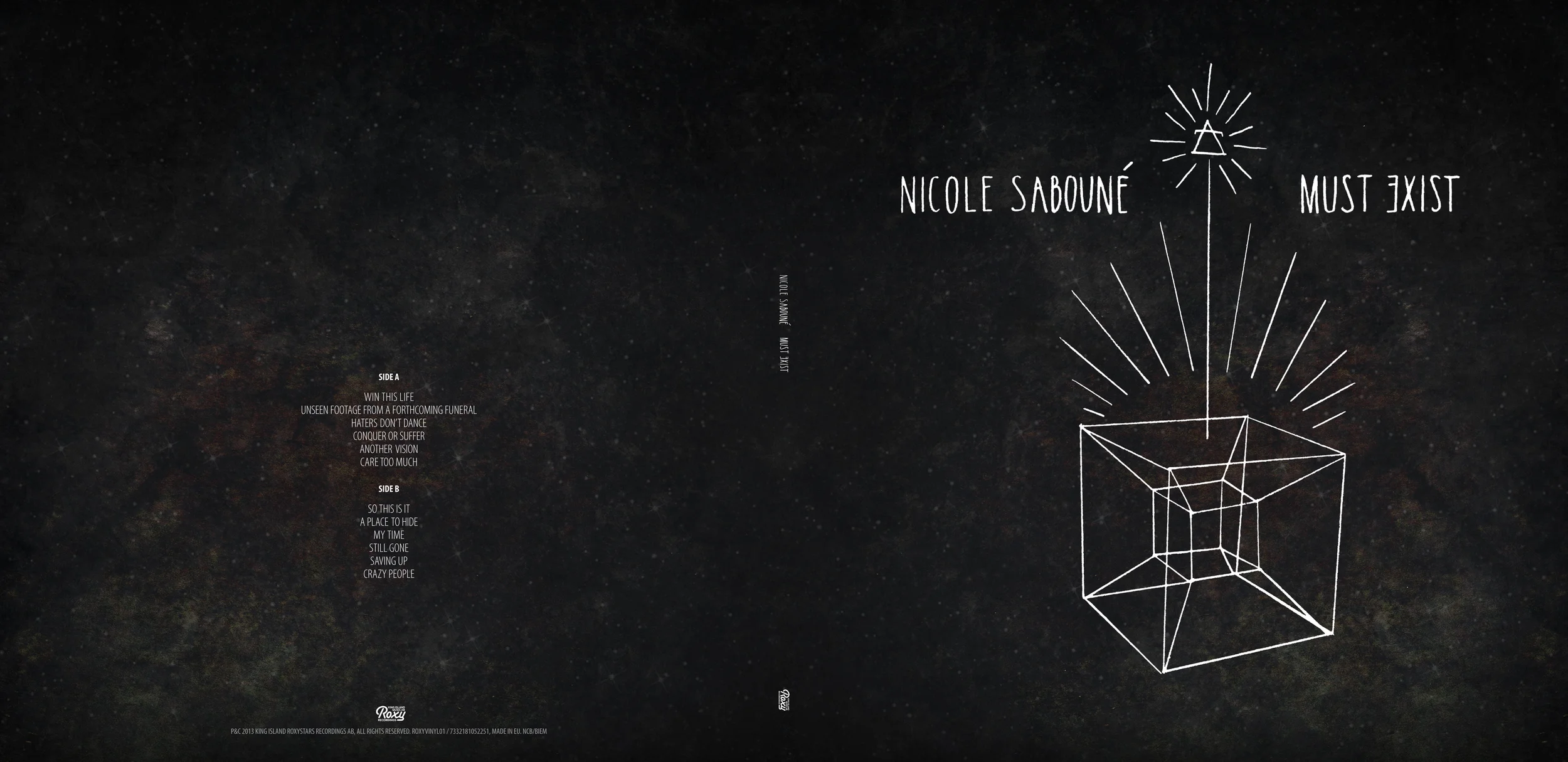Lp-cover, front and back, graphic design and illustration.