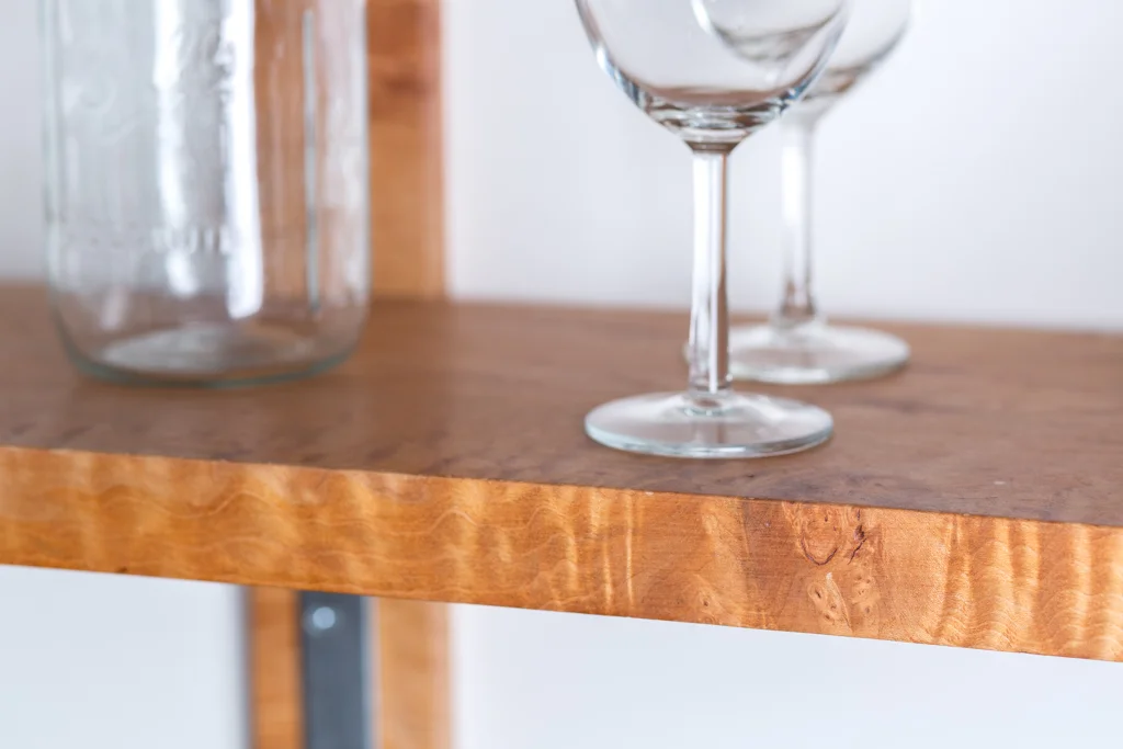 Detail of Figured Maple Shelf