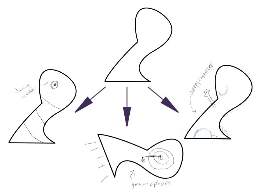 LEFT (DANCING CATERPILLAR), CENTER (GRAMOPHONE), AMY's ON RIGHT (SLEEPY CREATURE)