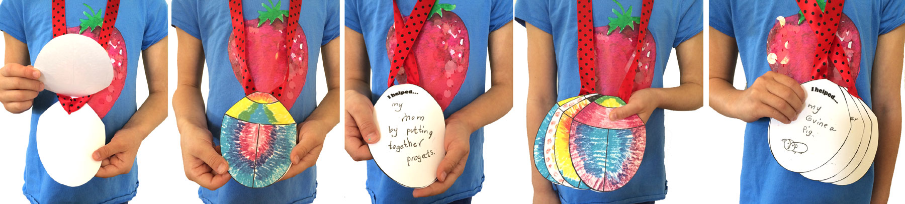 This is an image I posted on my FB & Twitter page showing how the necklace can go from holding a single medal to a book of medals.