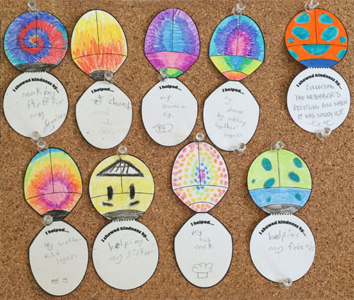 This was my mini bulletin board, another easy way for a classroom to display a collection.
