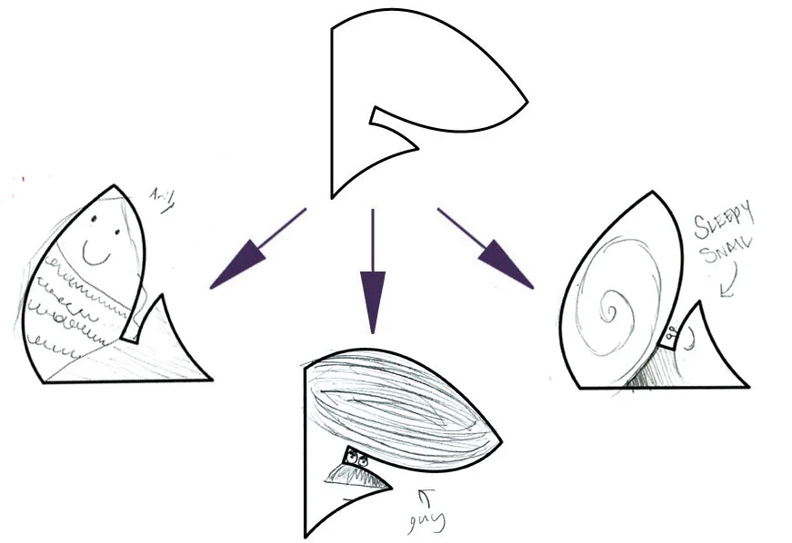 LEFT (ARIEL), CENTER (GUY), AMY's ON RIGHT (SLEEPY SNAIL)