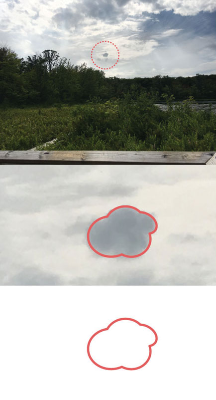  Itty bitty dark cloud spotted in the distance during our Bog drawing.