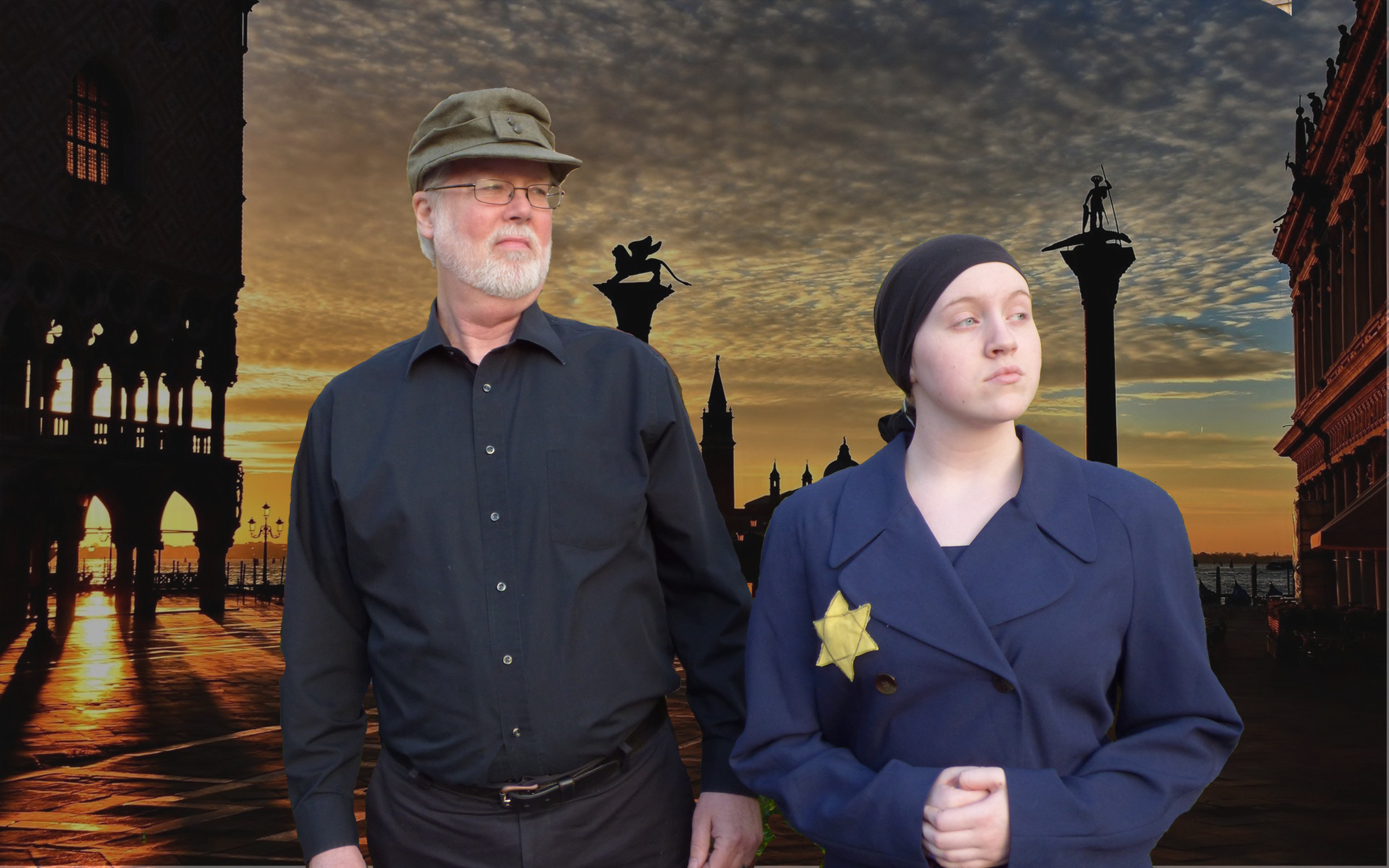 Terry Hermes and Abbe Coulter as Antonio and Shylock