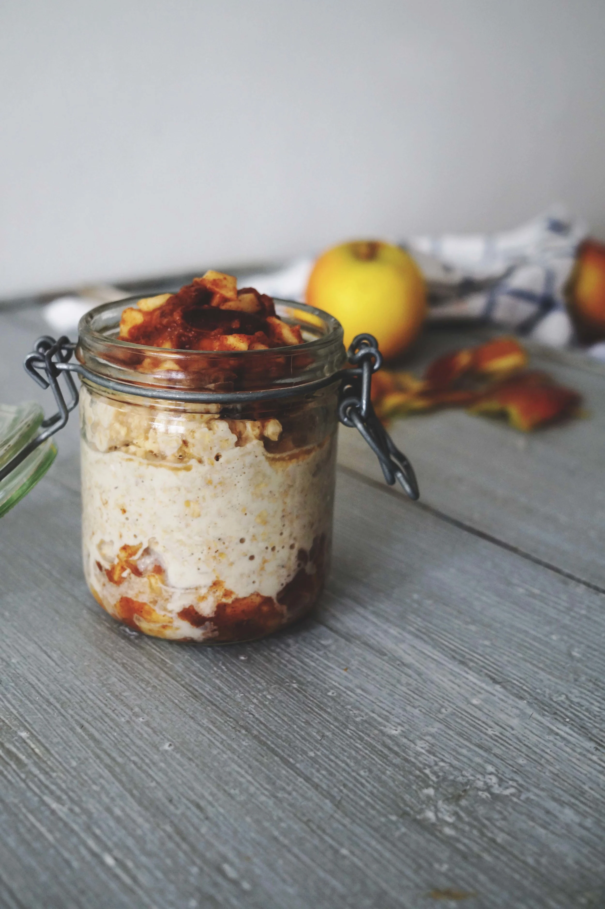Overnight oats met appel & kaneel