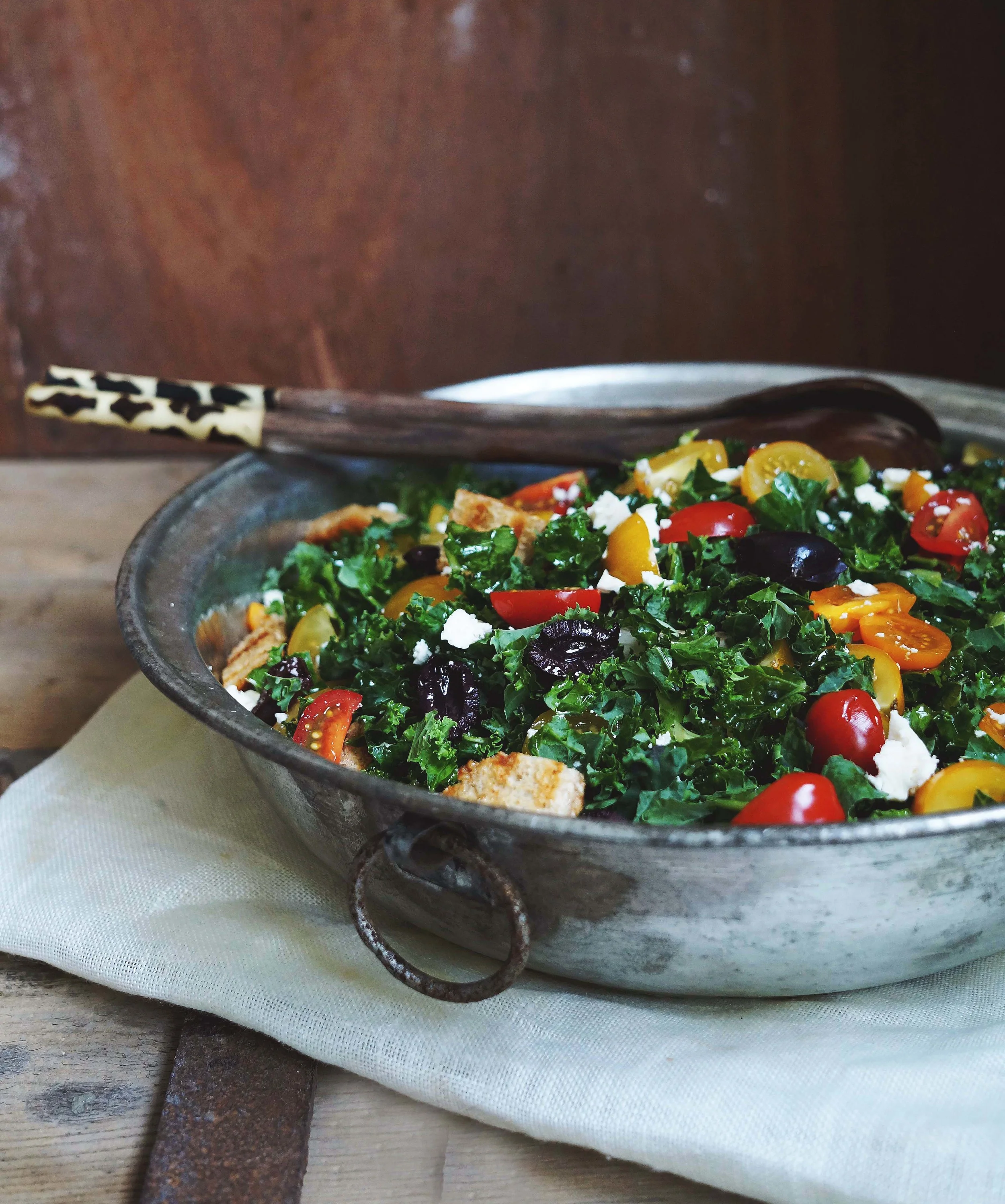 Cuisine de Clementine - boerenkoolsalade met feta-knoflookdressing