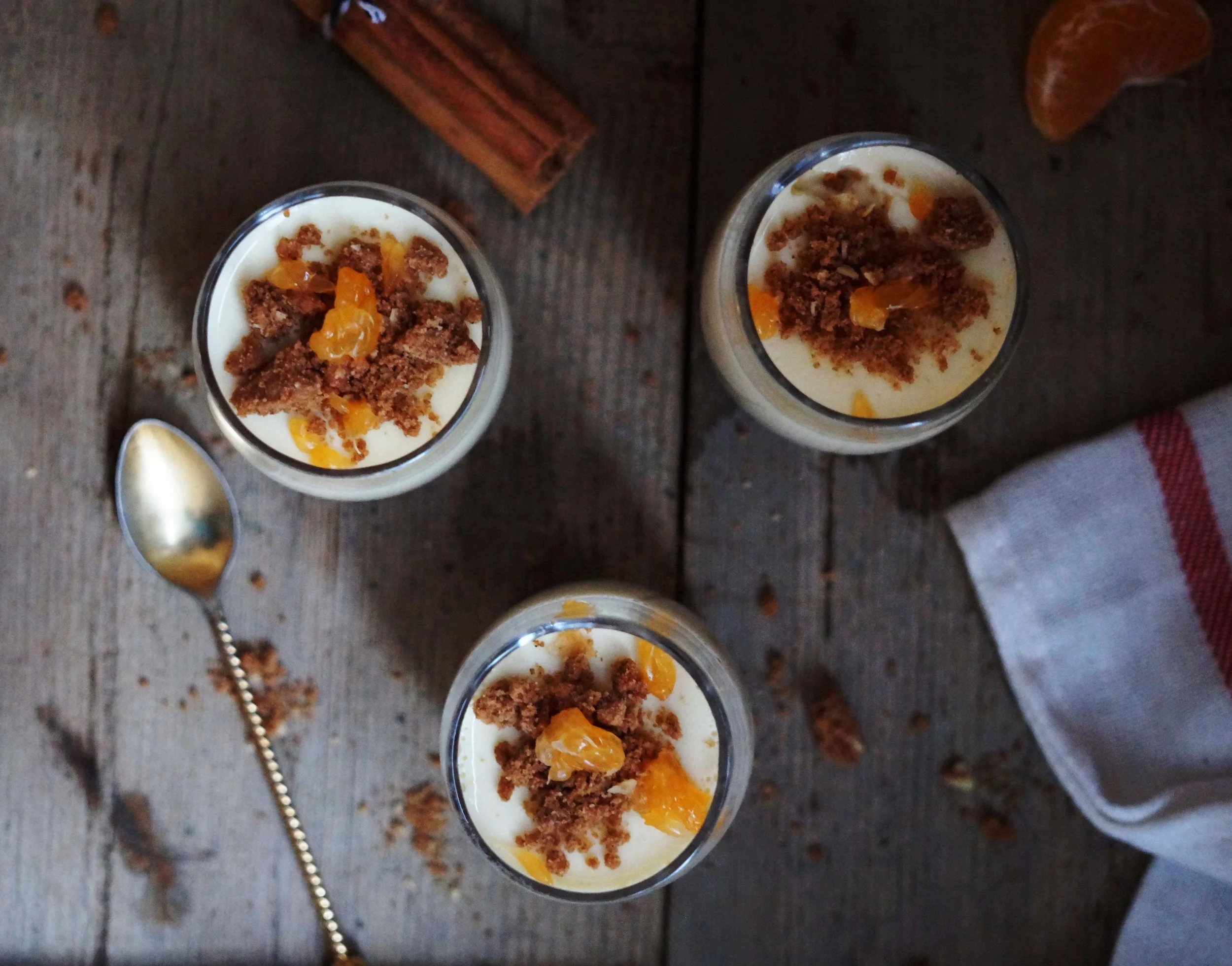 Clementine panna cotta met speculaas
