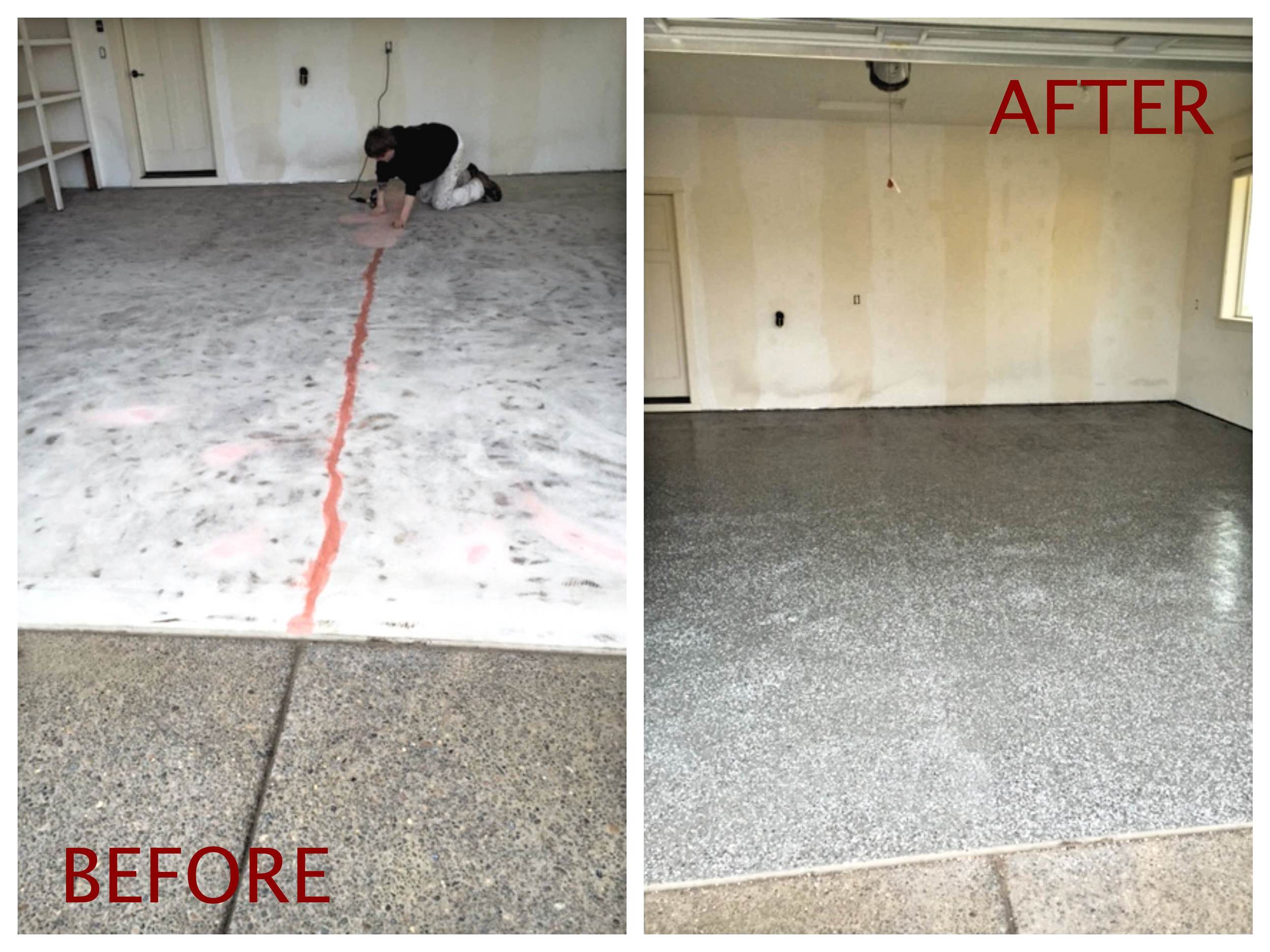 Epoxy Floor Coating - Before and After