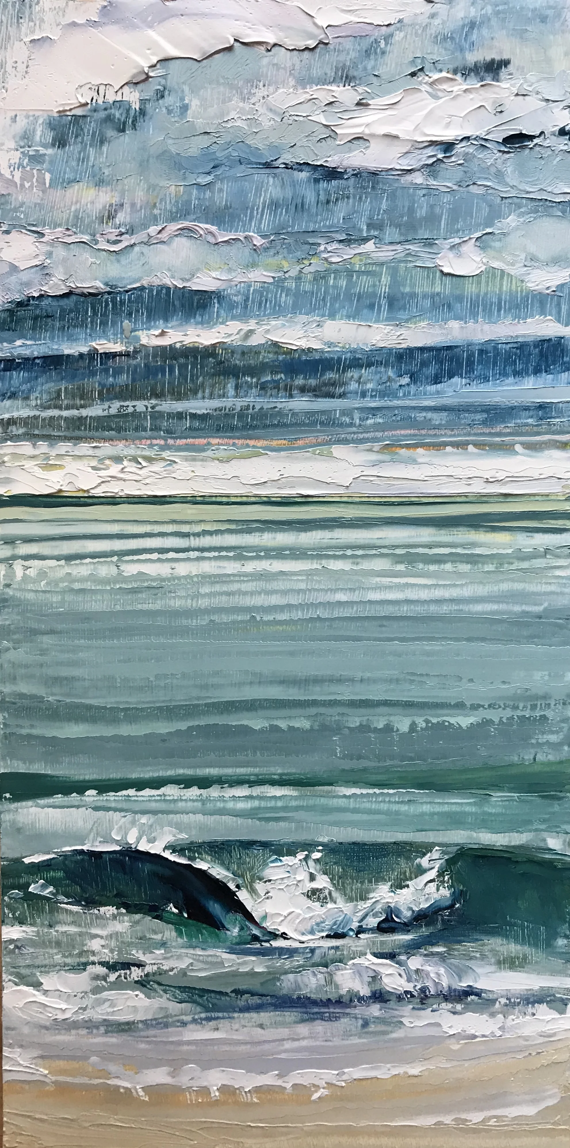 SOLD "Winter Break" 12x6 inch Oil on Wood