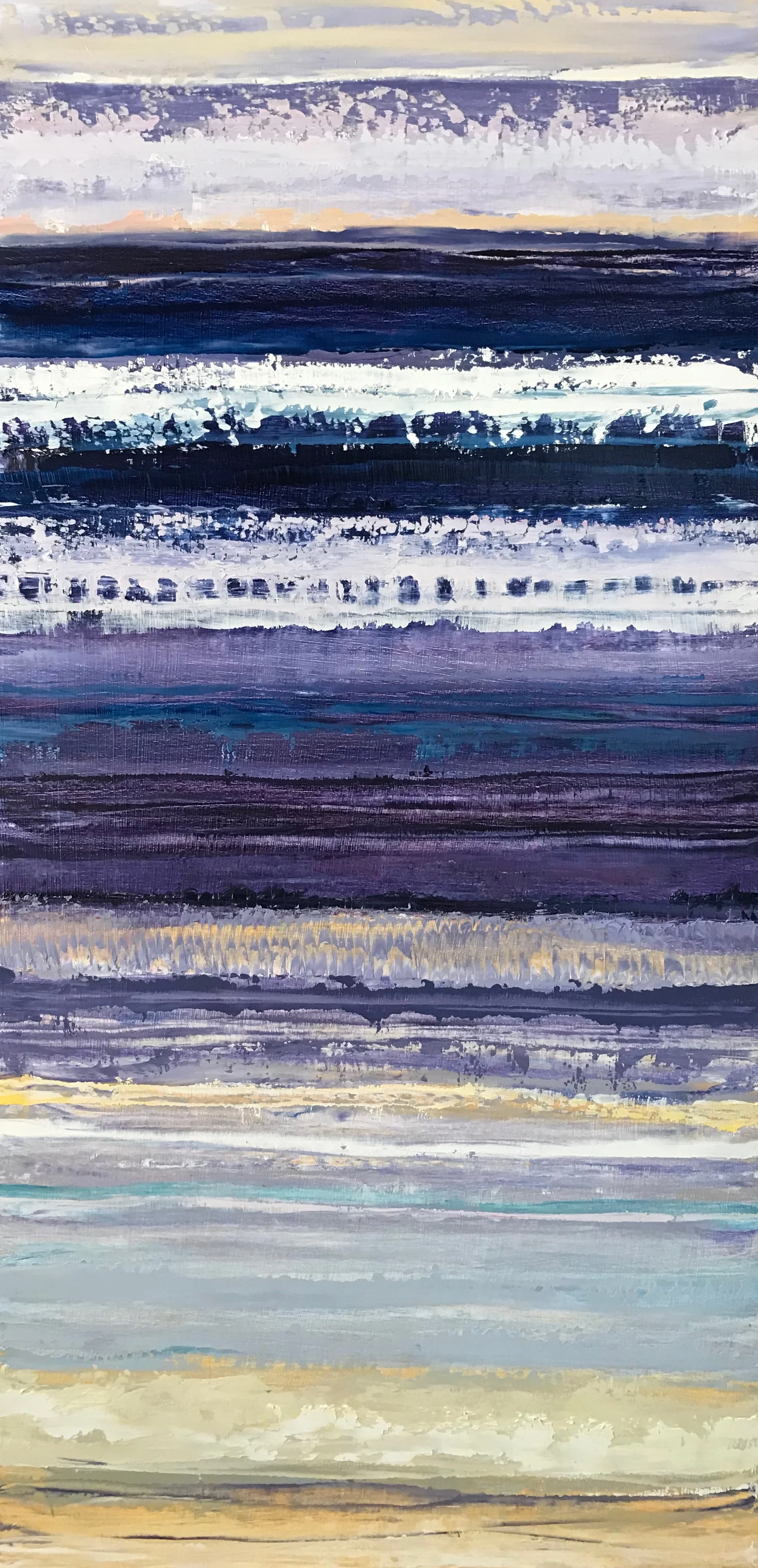 "Violet Waves" 24x12 Oil on Wood