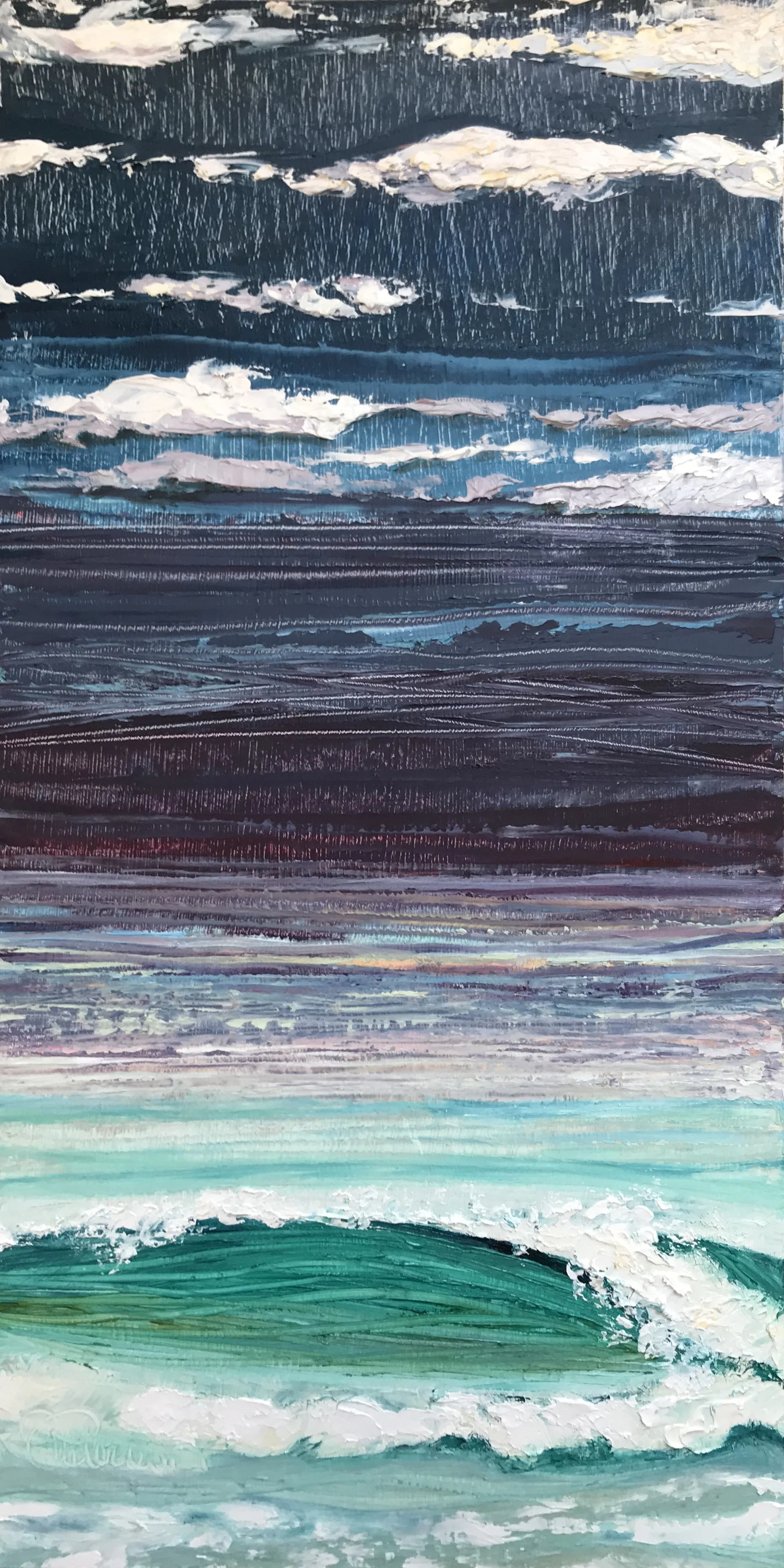 SOLD "Right" 12x6 Inch Oil on Wood