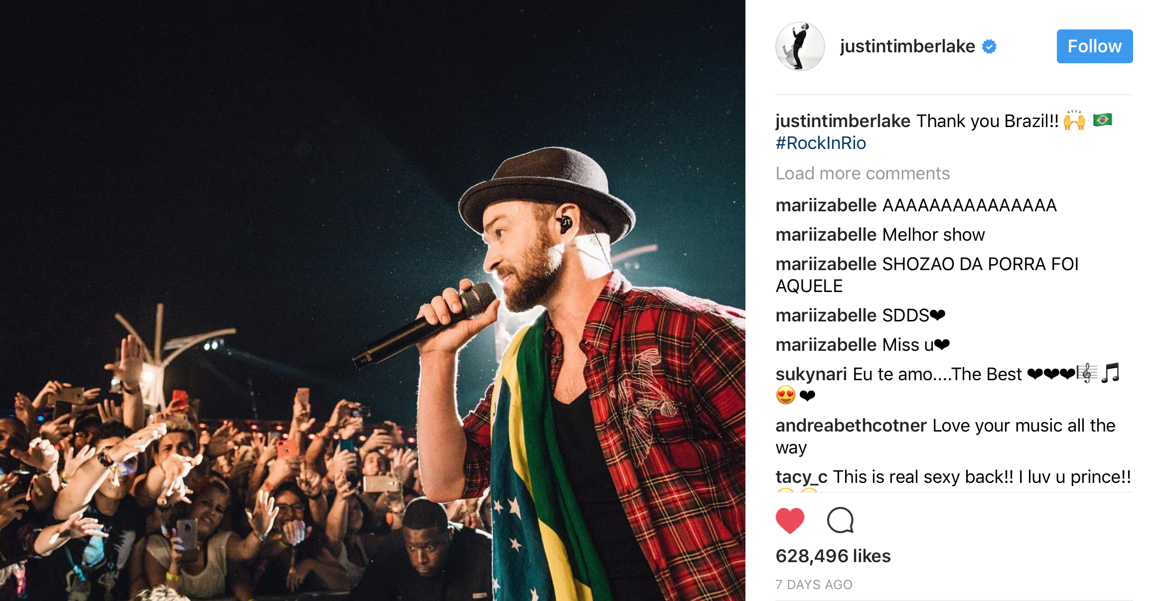 via @justintimberlake on Instagram