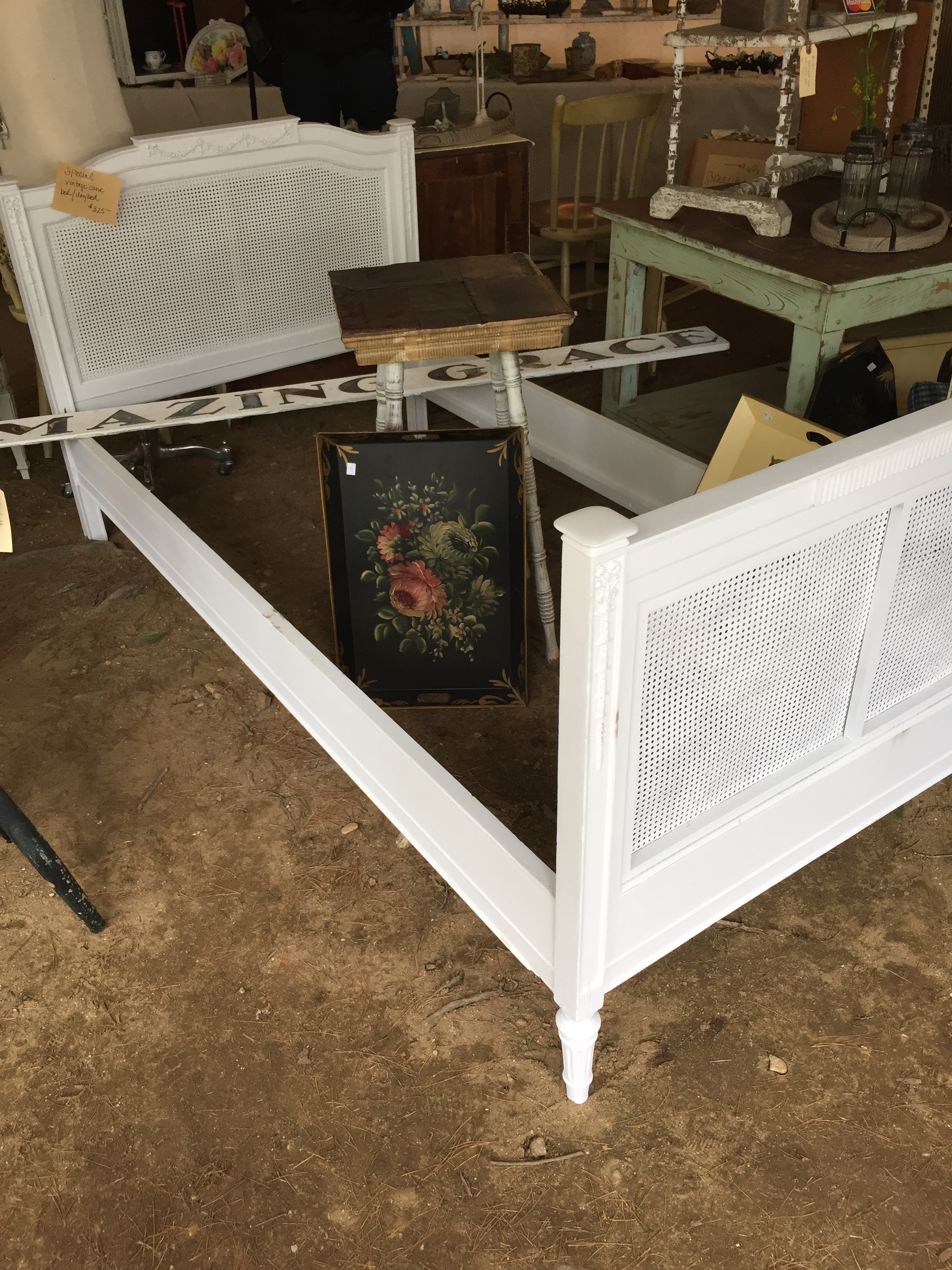 If I was decorating a little girls room right now, I would have snagged this white bed with caning. It was in great shape!