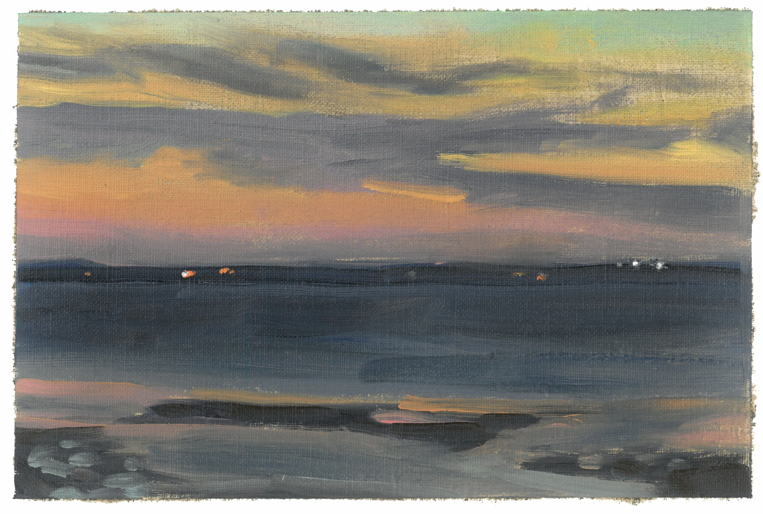 Since I was painting, I could choose where the lights would look the best as well as showing off the greens at the top of the sky.